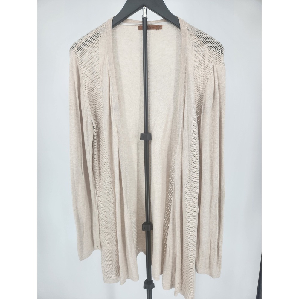 Belldini Womens XL Open Front Cardigan Pointelle Mesh Knit Lightweight Layer‎